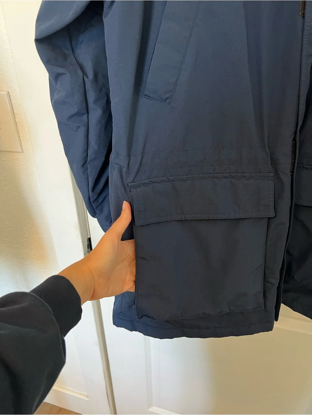 VNTG Woolrich Fleece‎ Lined Navy Parka